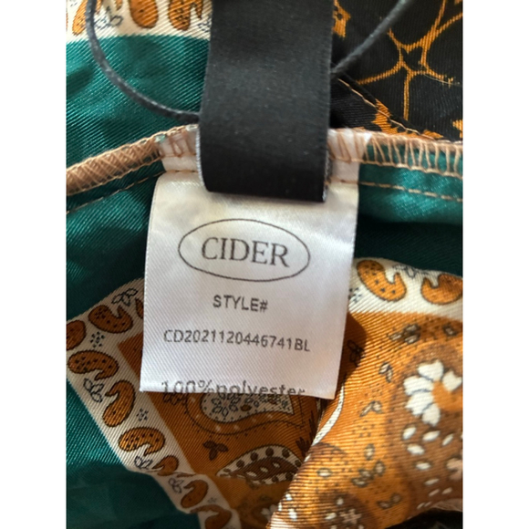 Women's CIDER Green & Brown Patterned Blouse - Picture 5 of 7